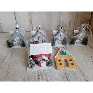 Winter scenic snow house ornament Xmas‎ set unique home